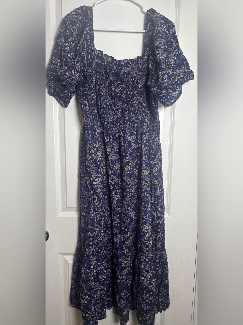 Raper James Floral Midi Dress in Blue & Purple Size 1X NWOT